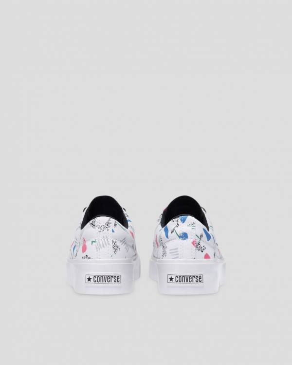 Boty Nízké Converse Skid Grip 80s Archive Print Bílé | CV-758MZS