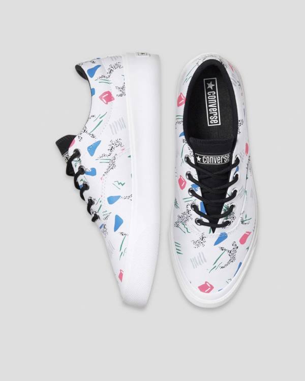 Boty Nízké Converse Skid Grip 80s Archive Print Bílé | CV-758MZS