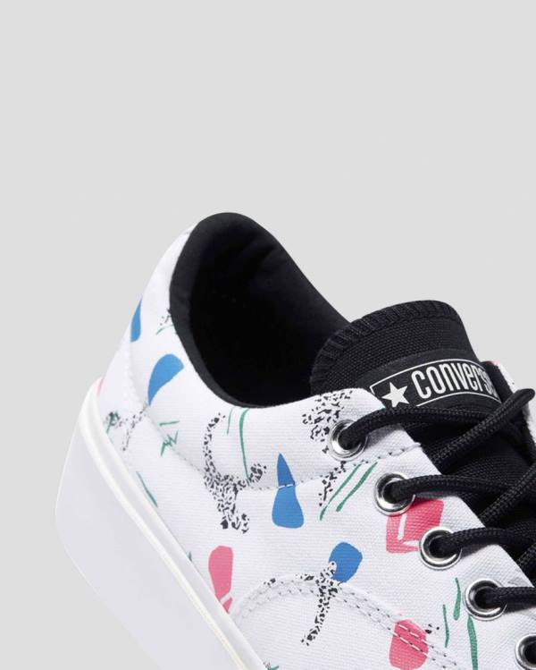 Boty Nízké Converse Skid Grip 80s Archive Print Bílé | CV-871RGE