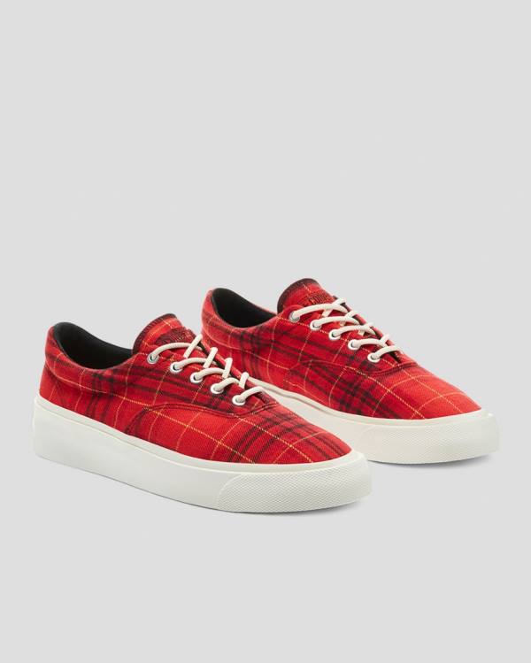 Boty Nízké Converse Skidgrip Twisted Plaid Červené | CV-079PKA