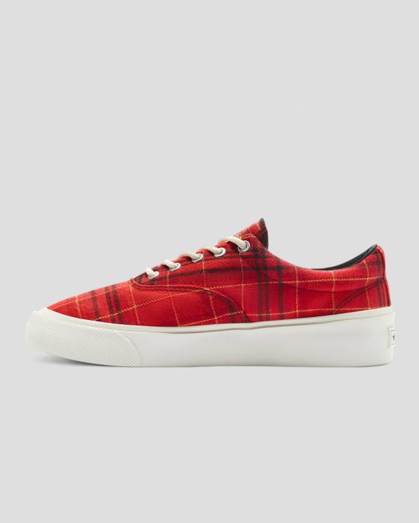 Boty Nízké Converse Skidgrip Twisted Plaid Červené | CV-079PKA