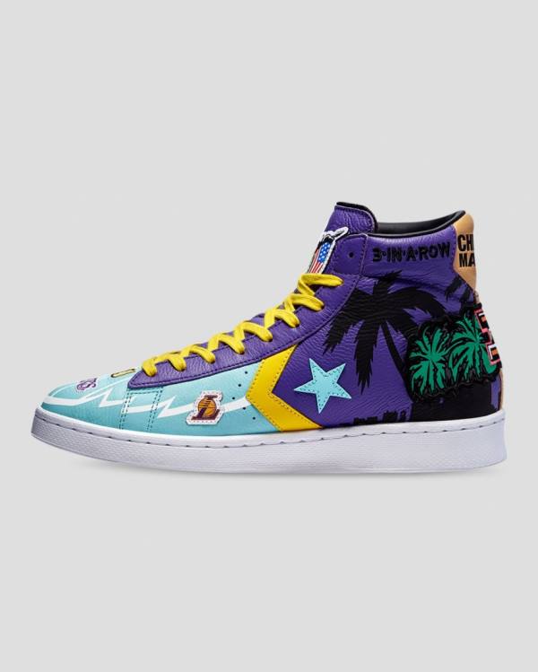 Boty Vysoké Converse Chinatown Market Pro Læder Blankyt Fialové | CV-568WVJ