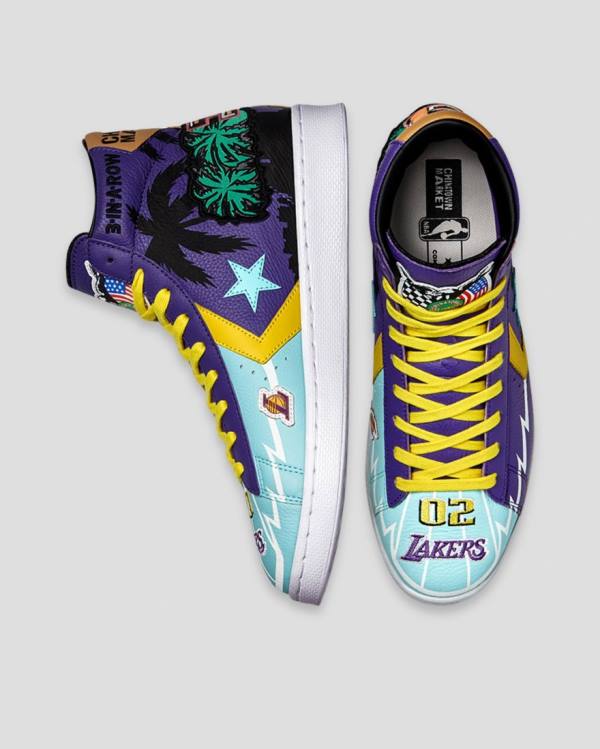 Boty Vysoké Converse Chinatown Market Pro Læder Blankyt Fialové | CV-568WVJ