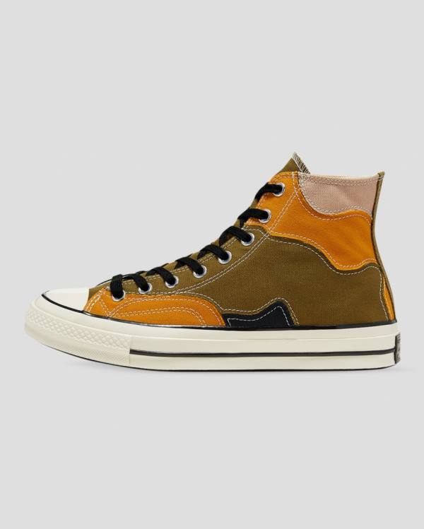 Boty Vysoké Converse Chuck 70 Archive Camo Overlay Olivy Zelené Oranžové | CV-109GOK
