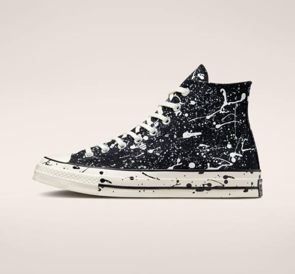 Boty Vysoké Converse Chuck 70 Archive Paint Splatter Černé Šedé | CV-012GHM