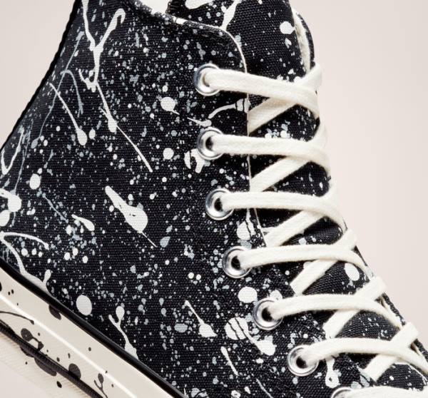 Boty Vysoké Converse Chuck 70 Archive Paint Splatter Černé Šedé | CV-012GHM