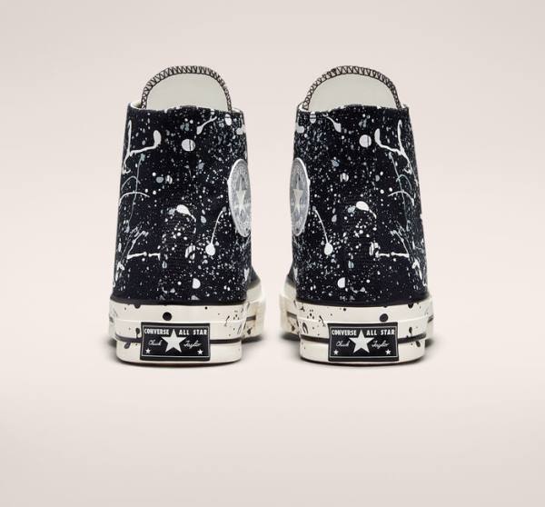 Boty Vysoké Converse Chuck 70 Archive Paint Splatter Černé Šedé | CV-012GHM