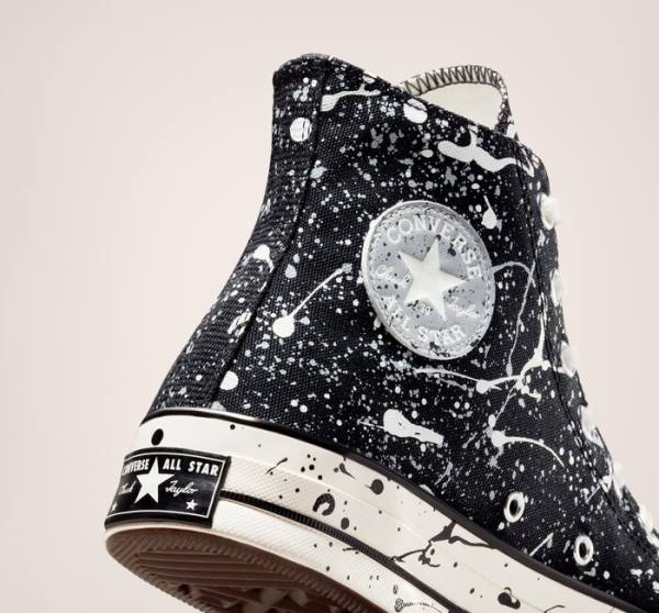 Boty Vysoké Converse Chuck 70 Archive Paint Splatter Černé Šedé | CV-012GHM