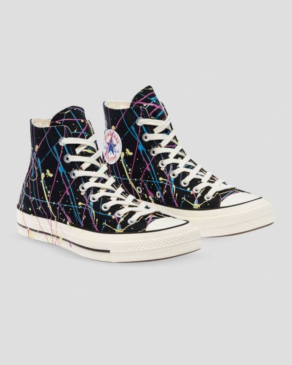 Boty Vysoké Converse Chuck 70 Archive Print Paint Splatter Černé | CV-021IDW