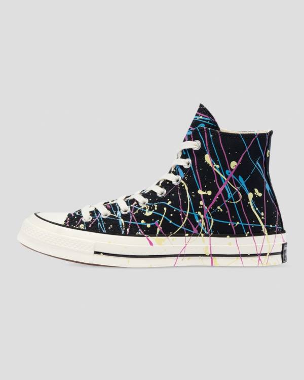 Boty Vysoké Converse Chuck 70 Archive Print Paint Splatter Černé | CV-021IDW