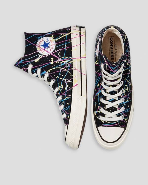 Boty Vysoké Converse Chuck 70 Archive Print Paint Splatter Černé | CV-021IDW