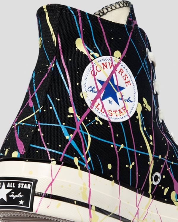 Boty Vysoké Converse Chuck 70 Archive Print Paint Splatter Černé | CV-021IDW