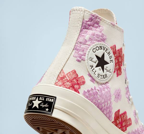 Boty Vysoké Converse Chuck 70 Bright Embroidery Růžové Červené | CV-104CFX