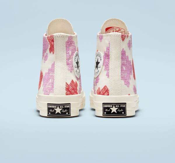 Boty Vysoké Converse Chuck 70 Bright Embroidery Růžové Červené | CV-104CFX