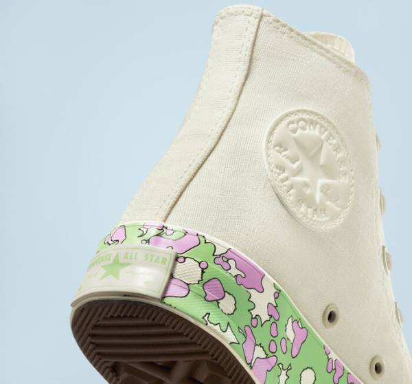 Boty Vysoké Converse Chuck 70 Crafted Florals Růžové Světle Zelene | CV-052DEN
