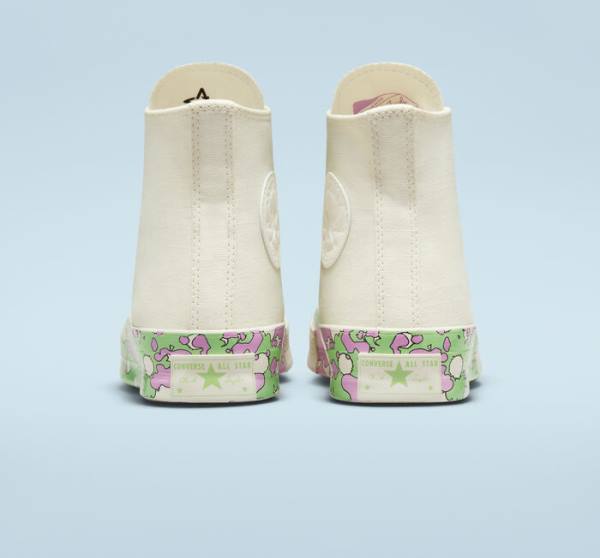 Boty Vysoké Converse Chuck 70 Crafted Florals Růžové Světle Zelene | CV-052DEN