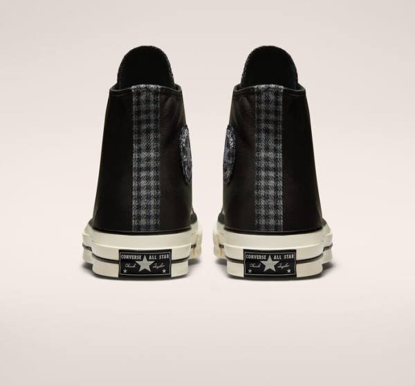 Boty Vysoké Converse Chuck 70 Crafted Læder Černé | CV-291JWF