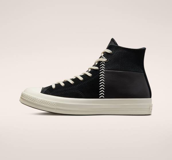 Boty Vysoké Converse Chuck 70 Crafted Læder Černé Červené | CV-620NIY