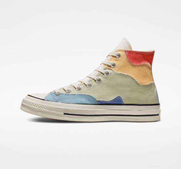 Boty Vysoké Converse Chuck 70 Crafted Patchwork Olivy Zelené Blankyt | CV-098IZF