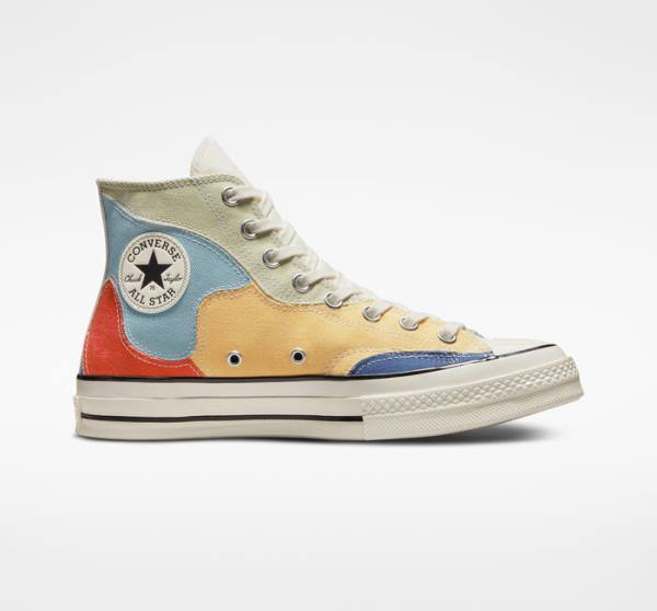 Boty Vysoké Converse Chuck 70 Crafted Patchwork Olivy Zelené Blankyt | CV-098IZF