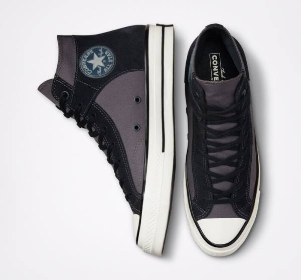 Boty Vysoké Converse Chuck 70 Crafted Platene Černé Bílé | CV-156KNV