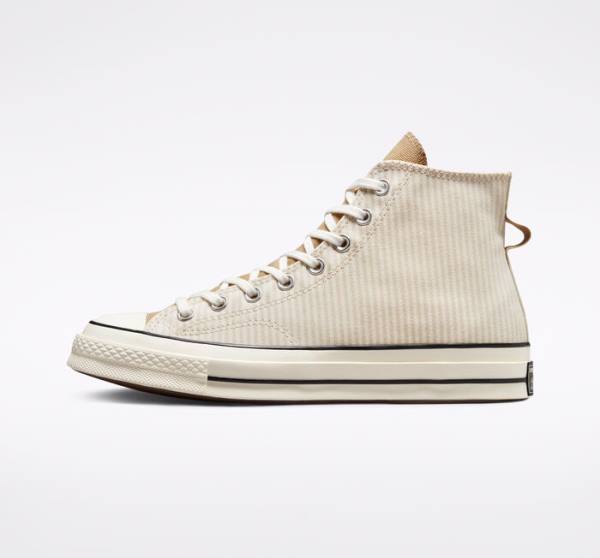 Boty Vysoké Converse Chuck 70 Crafted Stripe Hnědé | CV-423PVC