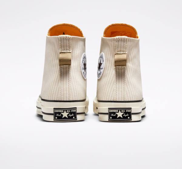 Boty Vysoké Converse Chuck 70 Crafted Stripe Hnědé | CV-423PVC