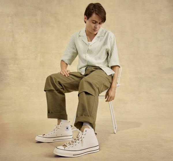 Boty Vysoké Converse Chuck 70 Crafted Stripe Hnědé | CV-423PVC
