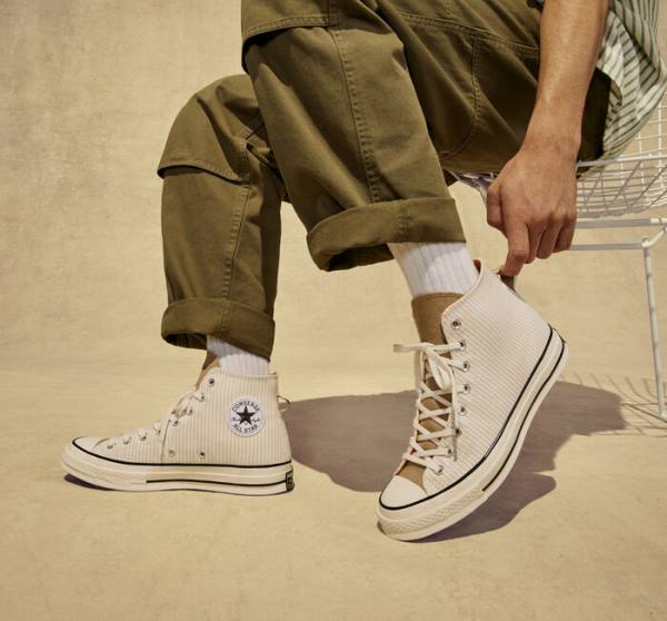 Boty Vysoké Converse Chuck 70 Crafted Stripe Hnědé | CV-423PVC
