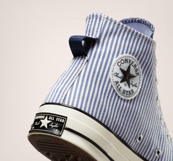 Boty Vysoké Converse Chuck 70 Crafted Stripe Indigo Černé | CV-961GLS