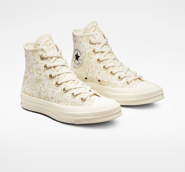 Boty Vysoké Converse Chuck 70 Golden Elements Světle Zlaté Černé | CV-074TCD