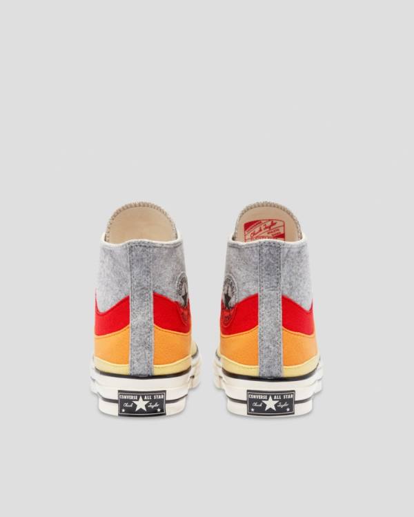 Boty Vysoké Converse Chuck 70 Nor'Easter Felted Layered Šedé Červené Žluté | CV-615TUY