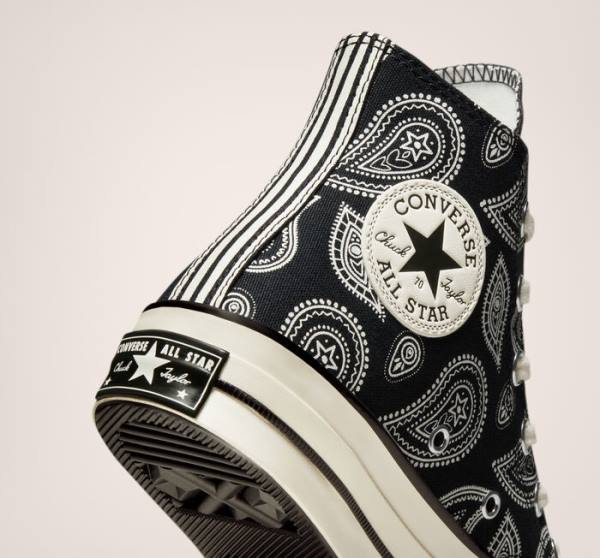 Boty Vysoké Converse Chuck 70 Paisley Černé | CV-985PWK