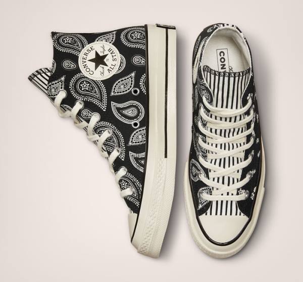 Boty Vysoké Converse Chuck 70 Paisley Černé | CV-985PWK