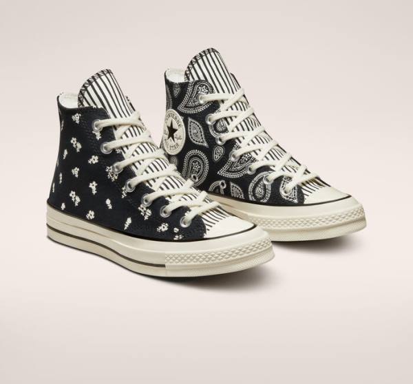 Boty Vysoké Converse Chuck 70 Paisley Černé | CV-985PWK