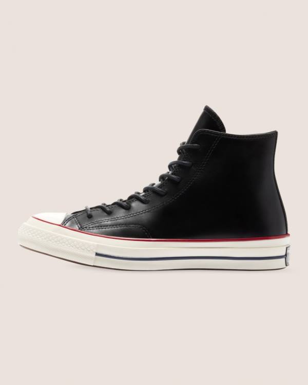 Boty Vysoké Converse Chuck 70 Premium Læder Černé | CV-278IXS