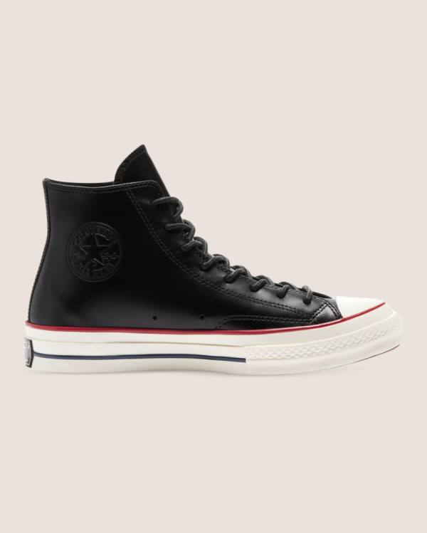 Boty Vysoké Converse Chuck 70 Premium Læder Černé | CV-278IXS