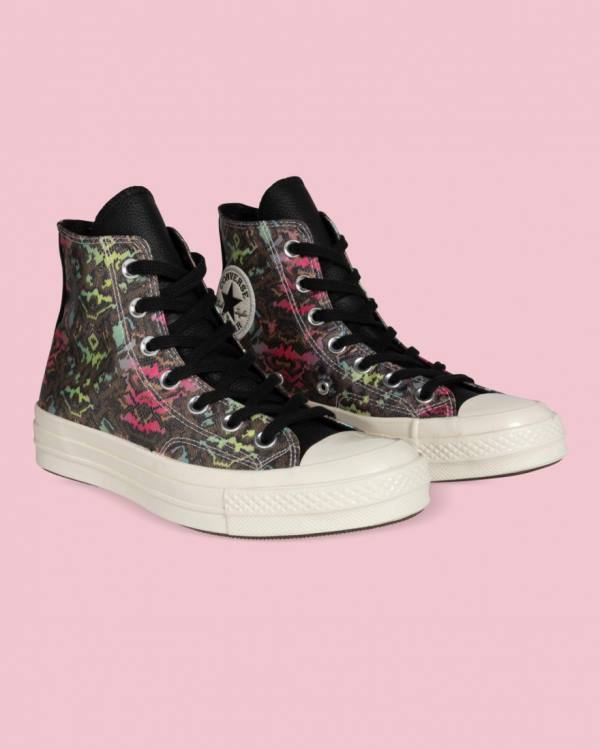 Boty Vysoké Converse Chuck 70 Satin Snake Print Černé | CV-025IEG