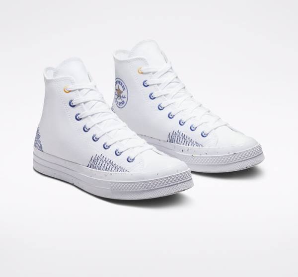 Boty Vysoké Converse Chuck 70 Stitched Bílé Indigo | CV-345VFM