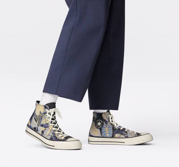 Boty Vysoké Converse Chuck 70 Tropical Leaf Černé | CV-038PGY