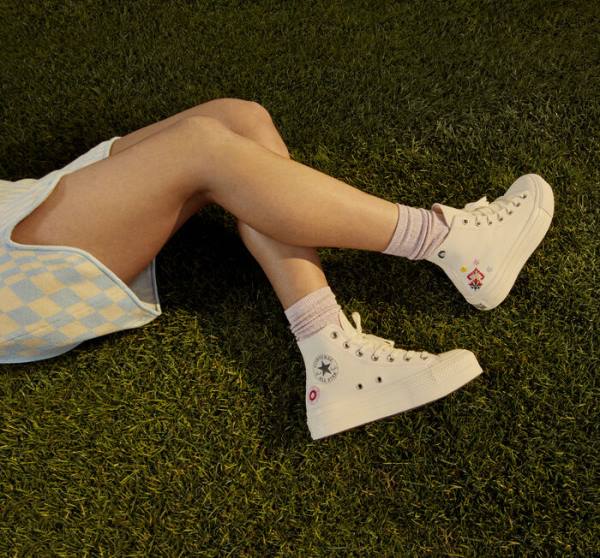 Boty Vysoké Converse Chuck Taylor All Star Lift Platformyě Floral Embroidery Černé Růžové | CV-017ZIT