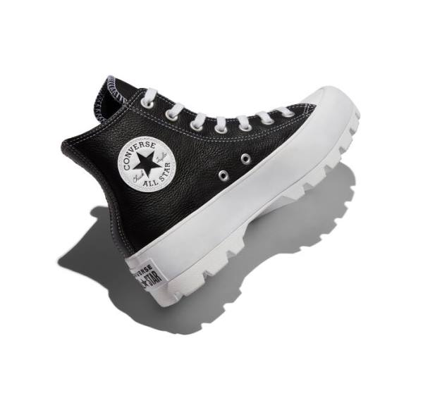 Boty Vysoké Converse Chuck Taylor All Star Lugged Læder Bílé Černé Bílé | CV-072ZJL