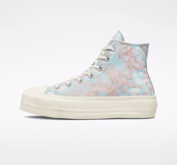 Boty Vysoké Converse Chuck Taylor All Star Lift Platformyě Marble Stříbrné | CV-073IML
