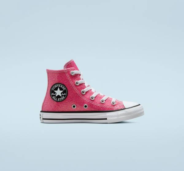 Boty Vysoké Converse Chuck Taylor All Star Zimní Glitter Růžové Černé Bílé | CV-083HXQ