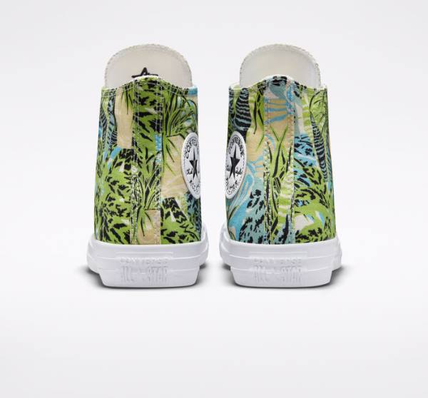 Boty Vysoké Converse Chuck Taylor All Star Tropical Florals Světle Zelene Bílé | CV-089LWM