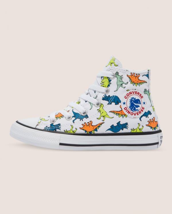 Boty Vysoké Converse Chuck Taylor All Star Dinoverse Bílé | CV-108BMV