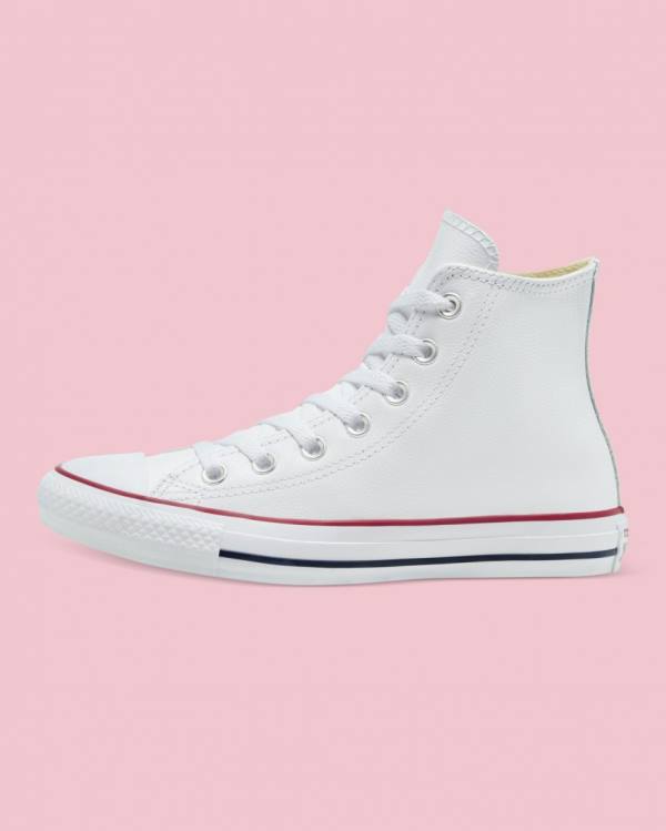 Boty Vysoké Converse Chuck Taylor All Star Læder Bílé | CV-126FIT