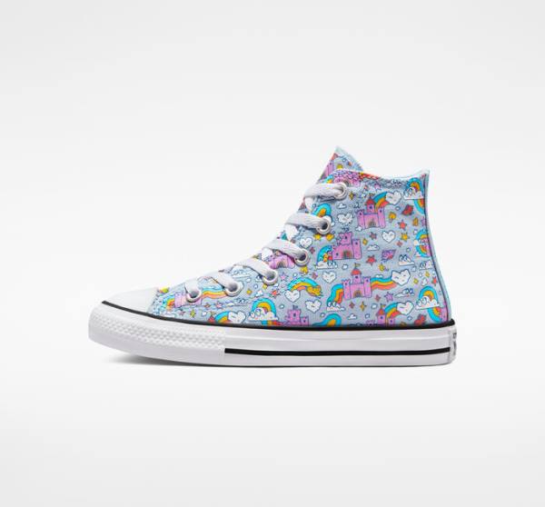Boty Vysoké Converse Chuck Taylor All Star Rainbow Castles Blankyt Růžové | CV-147OTK