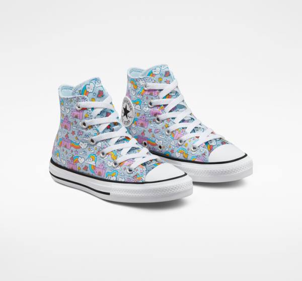 Boty Vysoké Converse Chuck Taylor All Star Rainbow Castles Blankyt Růžové | CV-147OTK