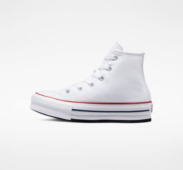 Boty Vysoké Converse Chuck Taylor All Star Lift Platformyě Bílé Tmavě Červené Tmavě Blankyt | CV-182TUC